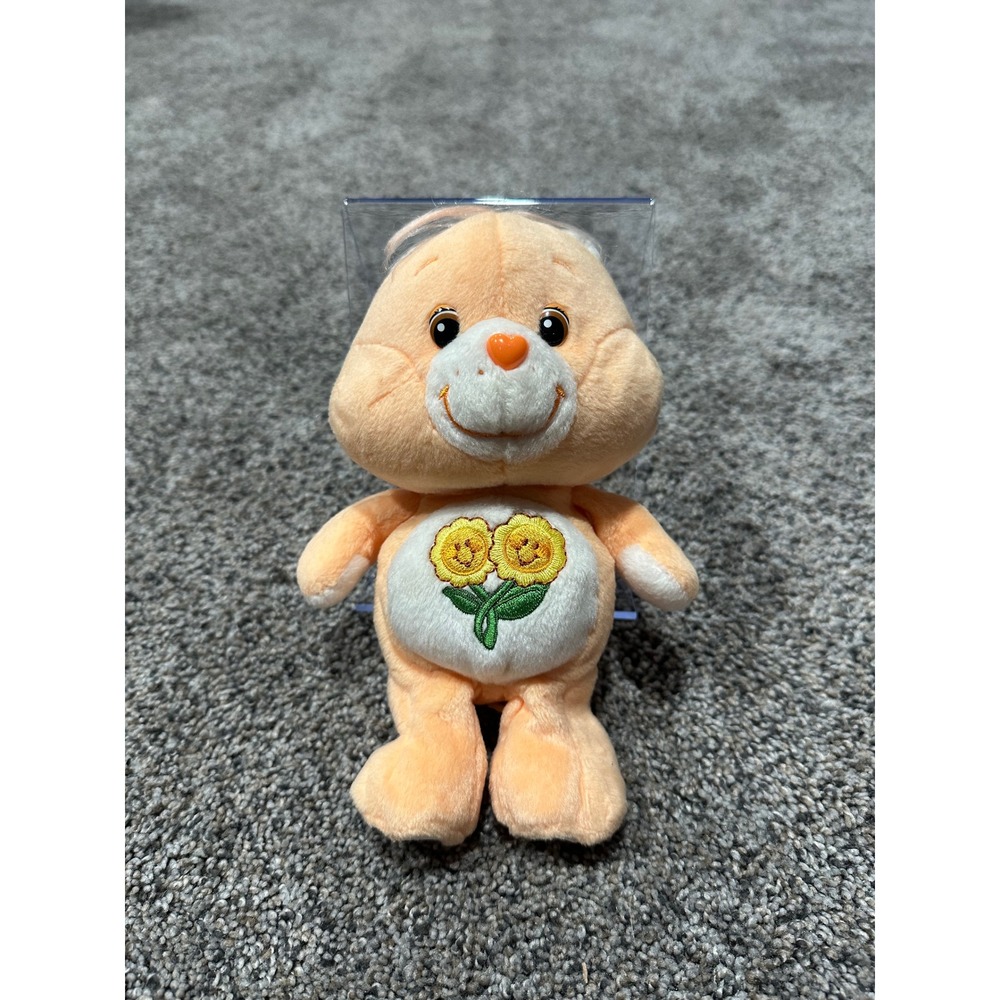 Care Bears Friend Bear Plush Peach Orange Twin Flowers